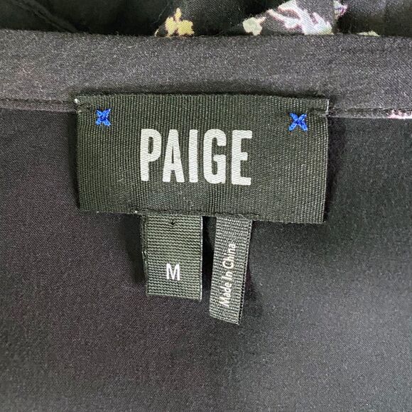 Paige Alamar Midi Wrap Skirt Size M Black Combo Bali Orchid Floral Ruffles - Picture 5 of 6